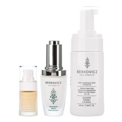 Berkovicz Firming Ritual ZESTAW Serum odmładzające 30 ml + Pianka oczyszczająca 100 ml + Serum pod oczy na cienie i opuchliznę z rumiankiem 15 ml