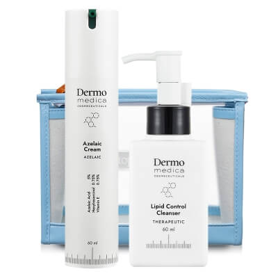 Dermomedica Lipid Control Cleanser + Azelaic Cream New ZESTAW Olejek myjący 60 ml + Krem z kwasem azelainowym, witaminą E i heksylorezorcynolem 60 ml + Kosmetyczka Gratis !!