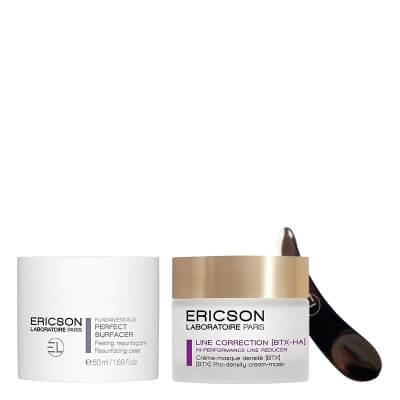 Ericson Laboratoire Perfect Surfacer + Pro-Density Cream-Mask + Szpatułka ze Stali Nierdzewnej ZESTAW Peeling wygładzający 50 ml + Krem-maska przywracająca gęstość skóry 50 ml + Szpatułka do nakładania kremu 1 szt