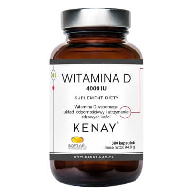 Kenay Witamina D3 4000 IU Suplement diety 300 kapsułek