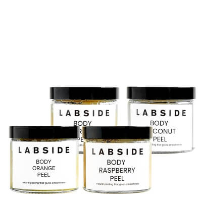 Labside Fruit-Scented Scrub Set ZESTAW Peeling malinowy 250 ml + Peeling kokosowy 250 ml + Peeling winogronowy 250 ml + Peeling cytrusowy 250 ml