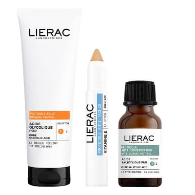 Lierac Radiance Anti-Blemish Set ZESTAW Maska peelingująca 75 ml + Koncentrat stop wypryskom 15 ml + Koloryzujący Sztyft Fotoochronny 2,7 g