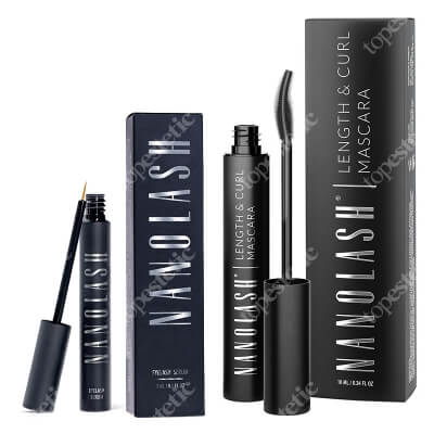 Nanolash Serum + Curl Mascara ZESTAW Odżywka do rzęs 3 ml + Tusz do rzęs wydłużający i podkręcający 10 ml (czarny)