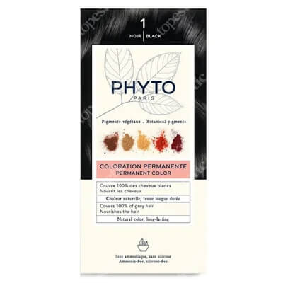 Phyto Hair Dye Farba do włosów - czarny (kolor 1 Noir) 1 szt