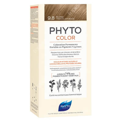 Phyto Hair Dye Farba do włosów - bardzo jasny beżowy blond (kolor 9.8 Blond Tres Clair Beige) 1 szt