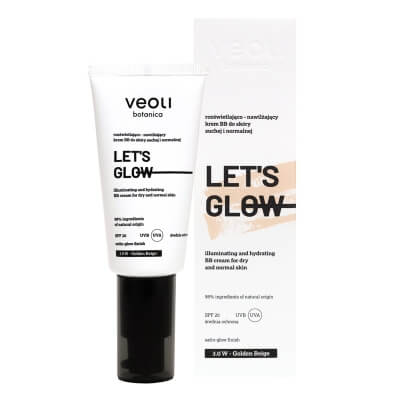 Veoli Botanica Let\'s Glow Rozświetlająco-nawilżający lekki krem BB (3.0 Kolor Golden Beige) 30 ml