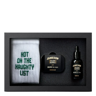 Zew For Men (Nie)Grzeczny Drwal Jameson Black Barrel ZESTAW Odżywczy olejek do brody 30 ml + Balsam do brody 80 ml + Skarpetki 1 para