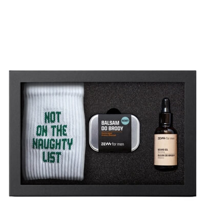 Zew For Men (Nie)Grzeczny Drwal z Balsamem do Brody ZESTAW Odżywczy olejek do brody w płynie 30 ml + Balsam z węglem drzewnym 80 ml + Skarpetki 1 para