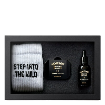 Zew For Men Nieokiełznany Drwal Jameson Black Barrel ZESTAW Odżywczy olejek do brody 30 ml + Balsam do brody 80 ml + Skarpetki 1 para