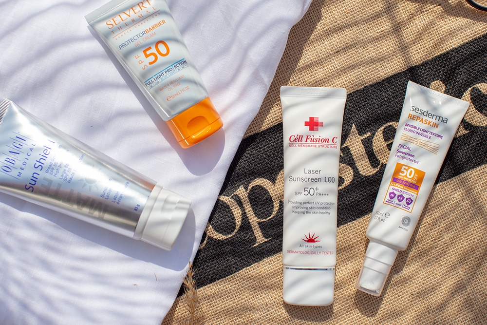 Obagi Sun Shield Matte Broad Spectrum SPF 50 Matujący krem do codziennej pielęgnacji, chroniący przed promieniowaniem słonecznym UVA i UVB 85 gSelvert Thermal Protector Barrier Cream SPF 50 Krem z barierą ochronną SPF50 50 mlCell Fusion C Laser UV Sunscreen SPF 50+ PA++++ Filtr przeciwsłoneczny 50 mlSesderma Repaskin Fluido Invisible SPF 50 Emulsja 50 ml