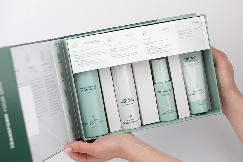 Marini SkinSolutions Men's System™ ZESTAW dla mężczyzn. Żel 178 ml + Lotion 30 ml + Lotion 30 ml + Krem SPF30 57 g