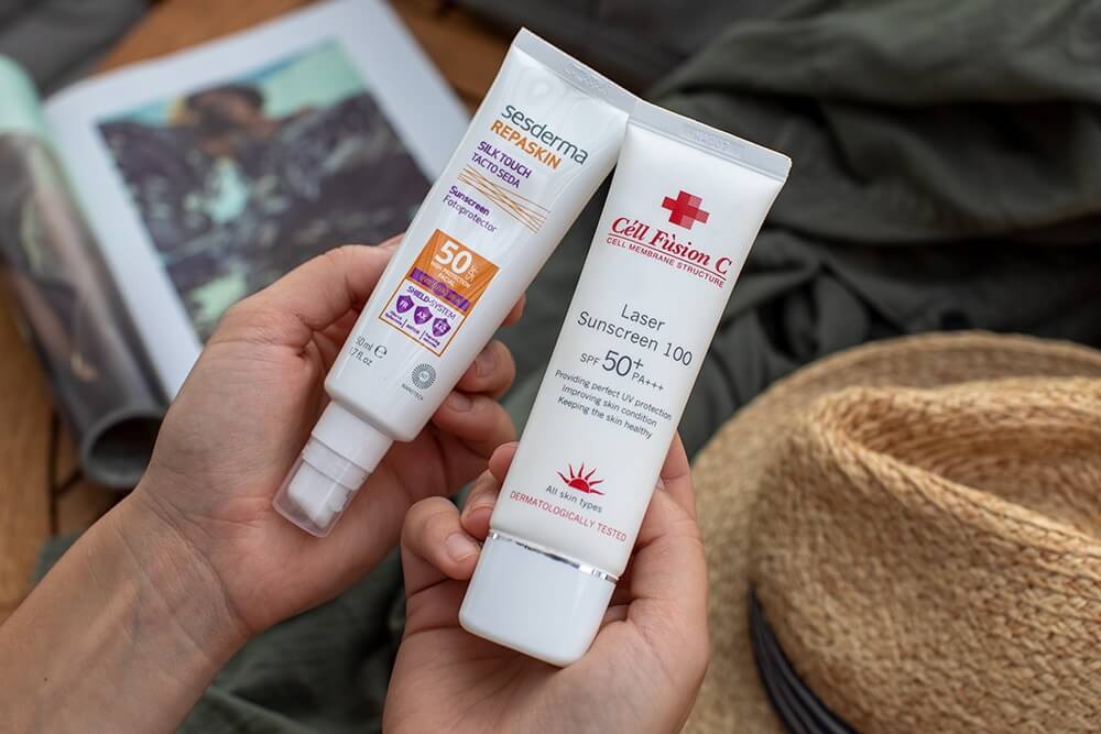 Sesderma Repaskin Silk Touch SPF 50 Krem liposomowy SPF 50 50 mlCell Fusion C Laser UV Sunscreen SPF 50+ PA++++ Filtr przeciwsłoneczny 50 ml