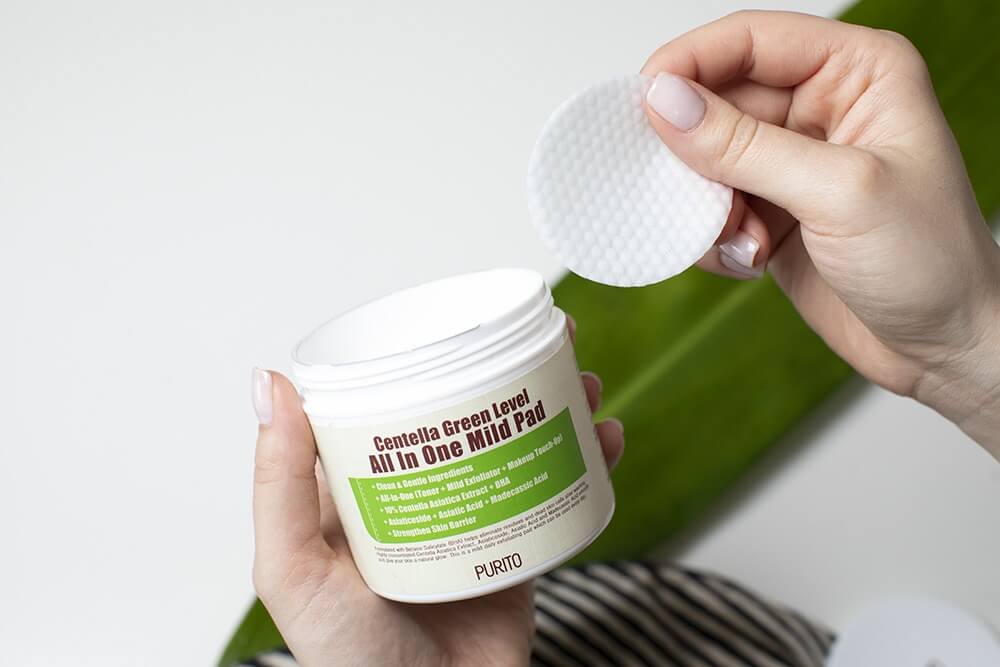 Purito Centella Green Level All In One Mild Pad Oczyszczające waciki z wyciągiem Wąkrotki Azjatyckiej 70 szt.