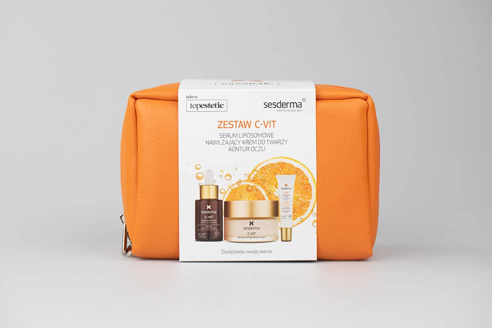 Sesderma C-VIT ZESTAW Krem nawilżający 50 ml + Serum liposomowe 30 ml + Krem pod oczy 15 ml + Kosmetyczka 1 szt