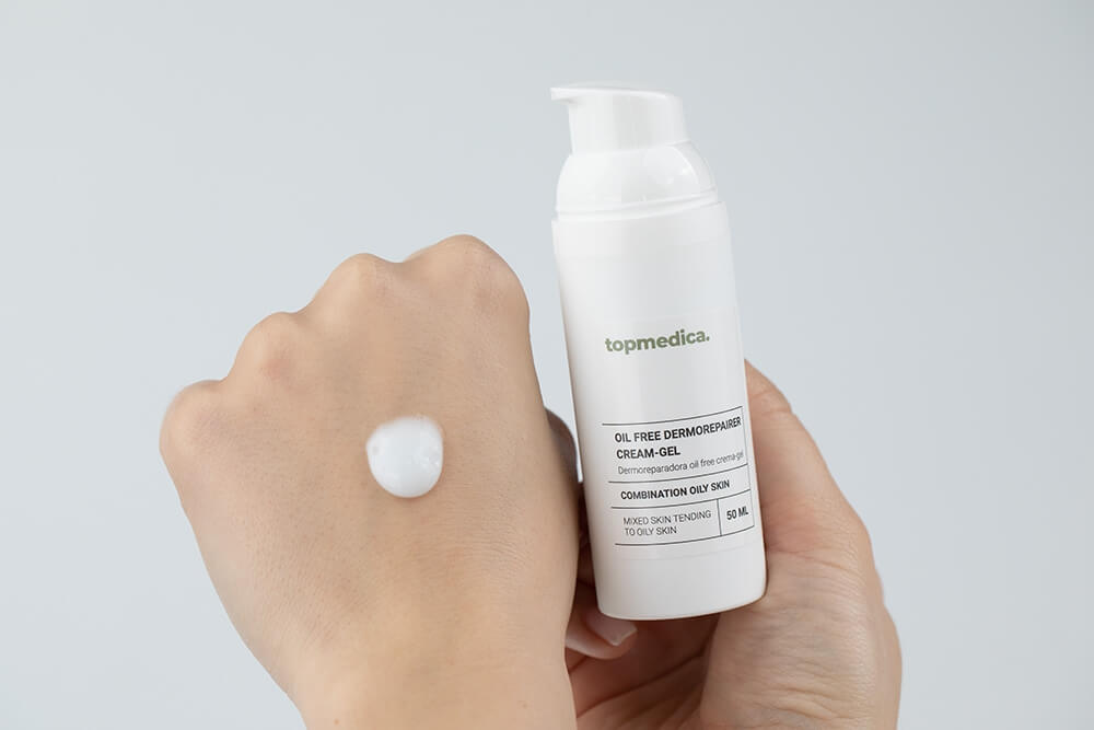 topmedica Oil Free Dermorepairer Krem-żel naprawczy z polisacharydami i karobem dla skóry tłustej i mieszanej 50 ml