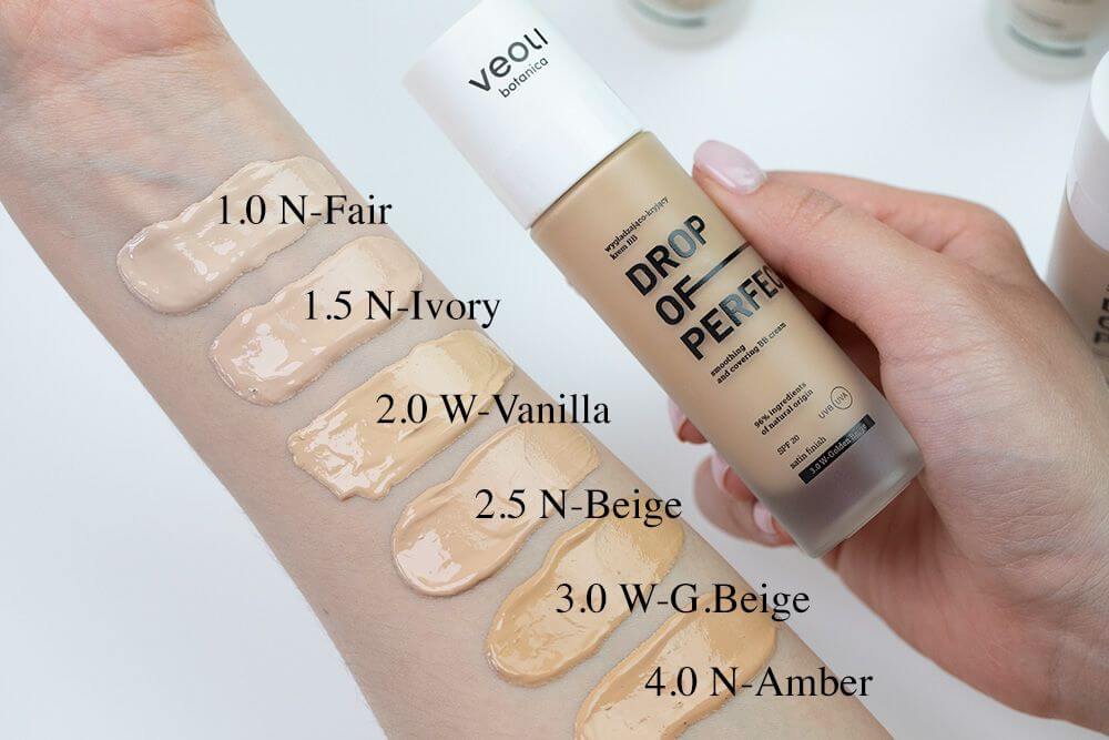 Veoli Botanica Drop of Perfection Wygładzająco-kryjący krem BB o lekkiej formule z kwasem hialuronowym (kolor Golden Beige 3.0 W) 30 ml