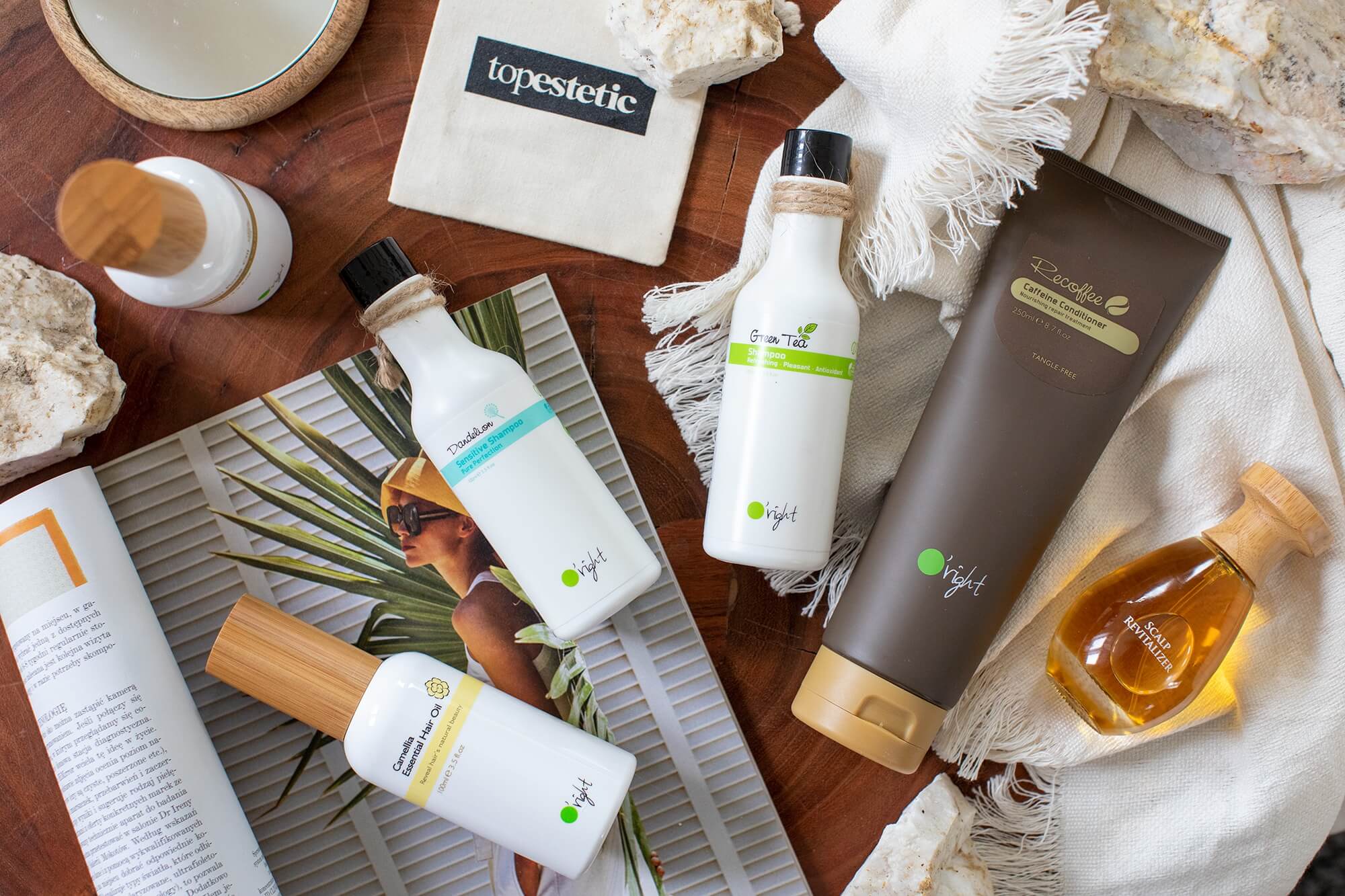 O right Caffeine Conditioner Odżywka silnie wzmacniająca włosy 250 mlO right Camellia Hair Oil Odżywczy olejek do pielęgnacji włosów suchych i zniszczonych 100 mlO right Green Tea Shampoo 