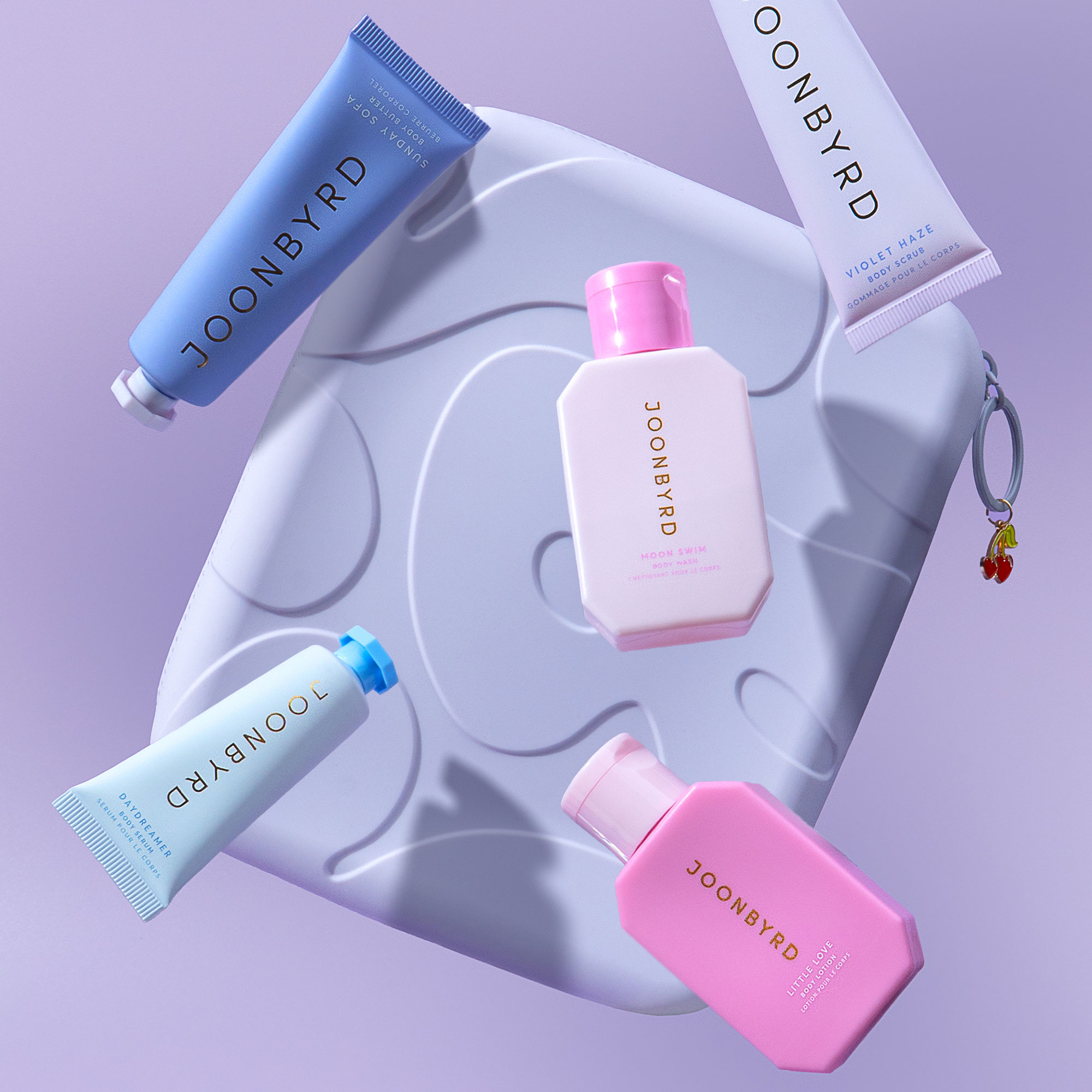 Joonbyrd Better Together Body Essentials Kit ZESTAW Nawilżający żel pod prysznic 50 ml + Balsam do ciała 50 ml + Peeling do ciała 30 ml + Masło do ciała 30 ml + Serum do ciała 15 ml