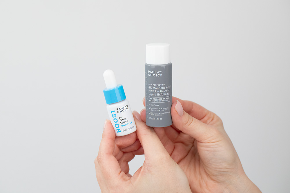 Paulas Choice Dew and Renew Kit ZESTAW Wysoce skoncentrowane, mleczne serum nawilżające 10 ml + Płyn złuszczający z 6% kwasem migdałowym + 2% kwasem mlekowym 30 ml