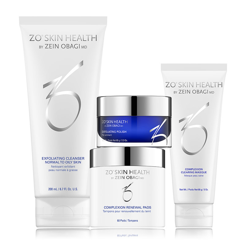 ZO Skin Health Complexion Clearing Program ZESTAW Żel oczyszczający 200 ml + Pasta złuszczająca 65 g + Płatki oczyszczające 60 szt + Maska 85 g