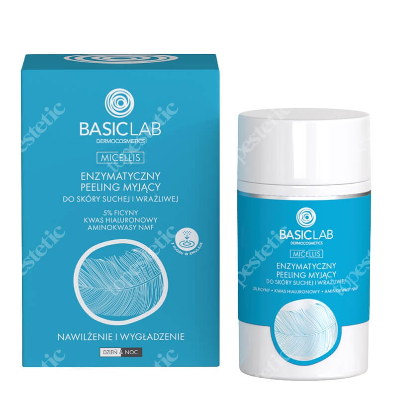 BasicLab Nawilżenie i Wygładzenie Enzymatyczny peeling myjący do skóry suchej i wrażliwej 35 ml
