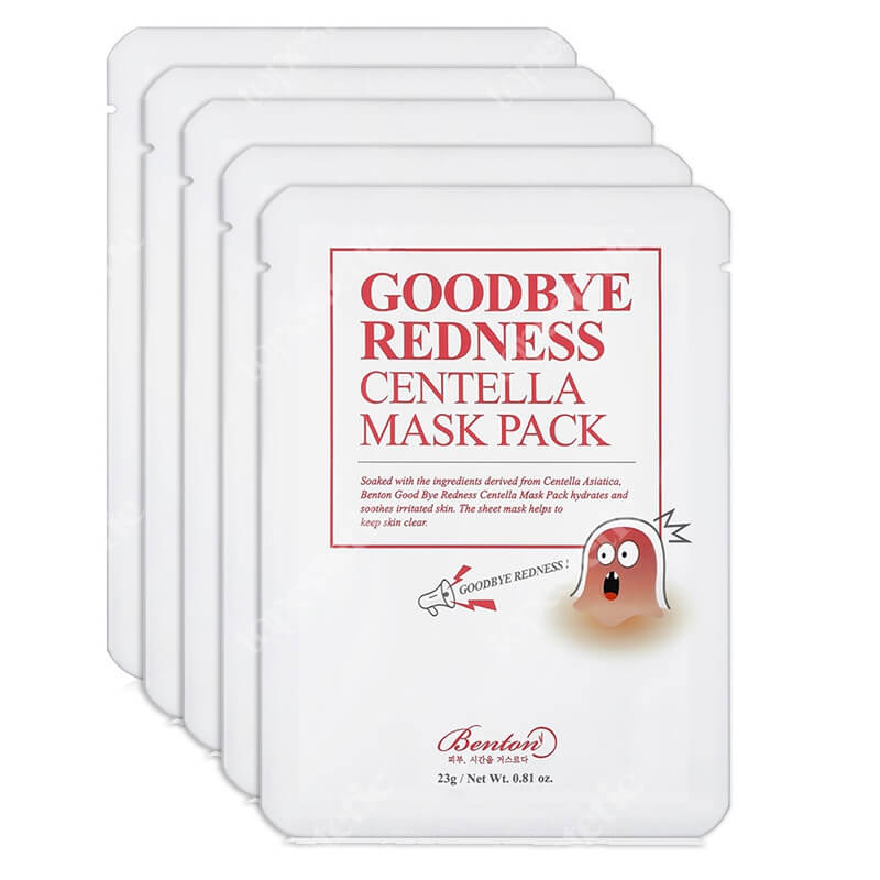 Benton Goodbye Redness Centella Mask Pack Maska łagodząca podrażnienia 5 szt.