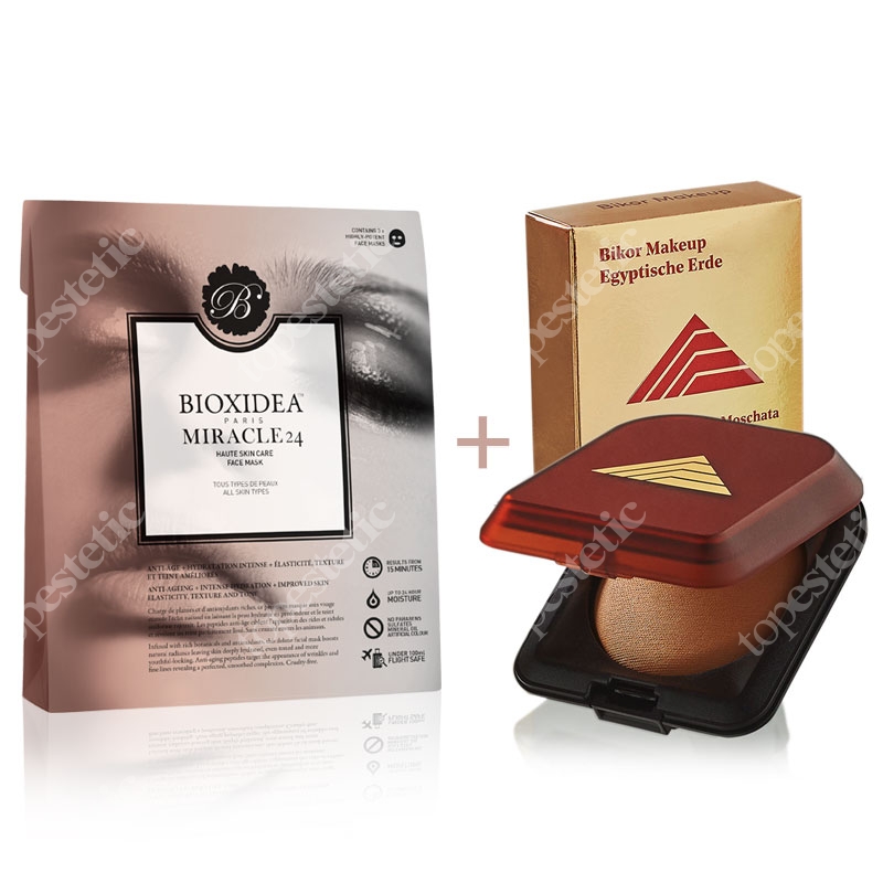 Bikor Miracle 24 Face Mask+Egyptische Erde Liquorice &amp; Rose Moschata ZESTAW Maska 3 szt.+ Ziemia Egipska WERSJA LIMITOWANA 14g