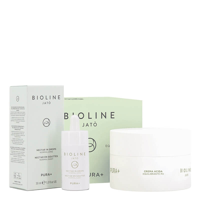 Bioline Jato Super Balance Set ZESTAW Nektar w kroplach 30 ml + Krem kwaśny równoważący pH 50 ml