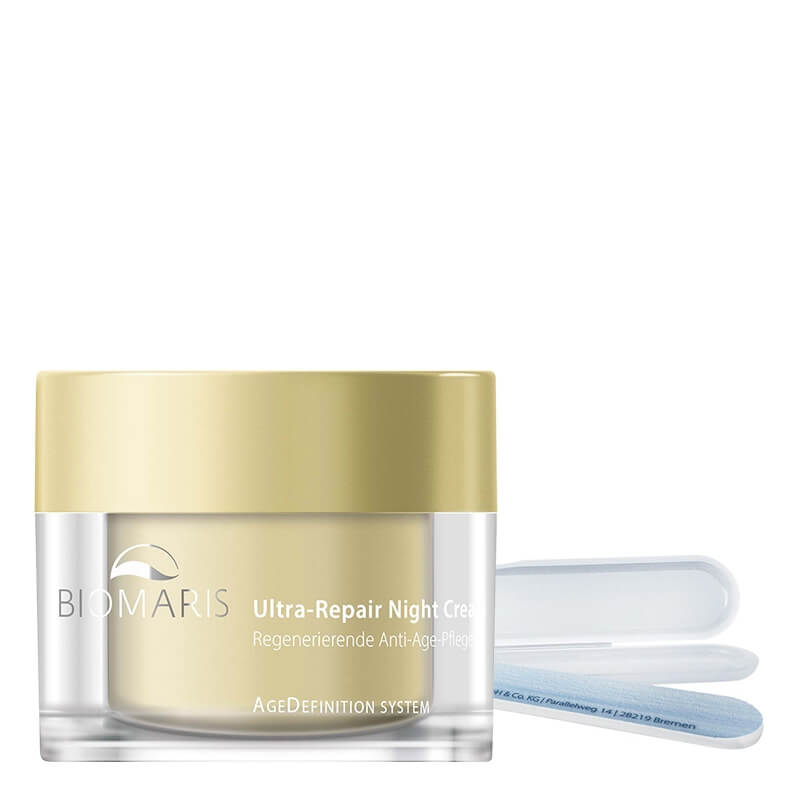 Biomaris Ultra-Repair Night Cream + Pilnik Dwustronny ZESTAW Ultranaprawczy krem na noc do skóry suchej 50 ml + Pilnik dwustronny do paznokci naturalnych w etui 1 szt