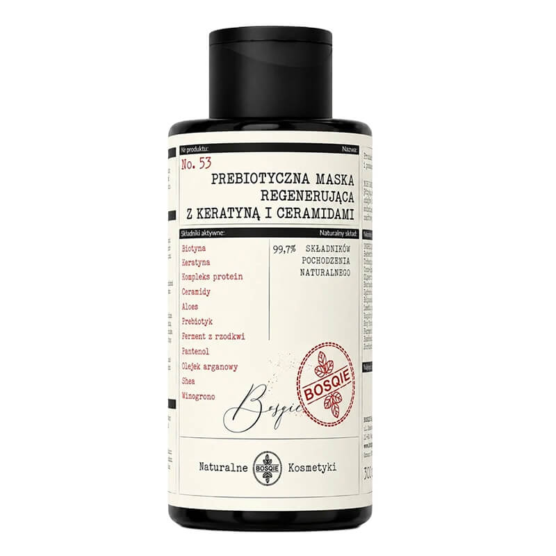 Bosqie Maska Regenerująca z Keratyną i Ceramidami No.53 Bogata maska proteinowo-emolientowa do włosów 300 ml