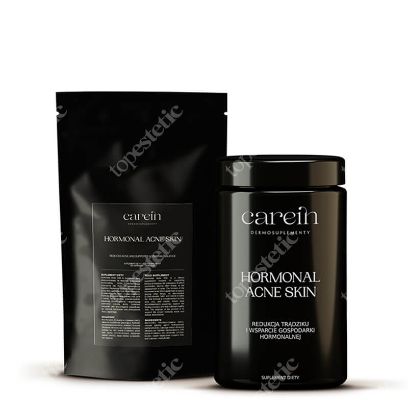 Carein Hormonal Acne Skin 60 Days ZESTAW Kuracja 60 dni : Gładka skóra bez trądziku hormonalnego 120 kaps + Uzupełnienie 120 kaps