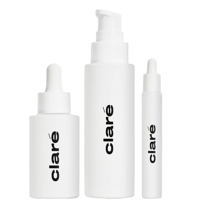 Clare Hyaluronic and Brightening Set ZESTAW Serum nawilżająco-kojące 30 ml + Nawilżający lotion do twarzy 50 ml + Serum z wit. C 10 ml