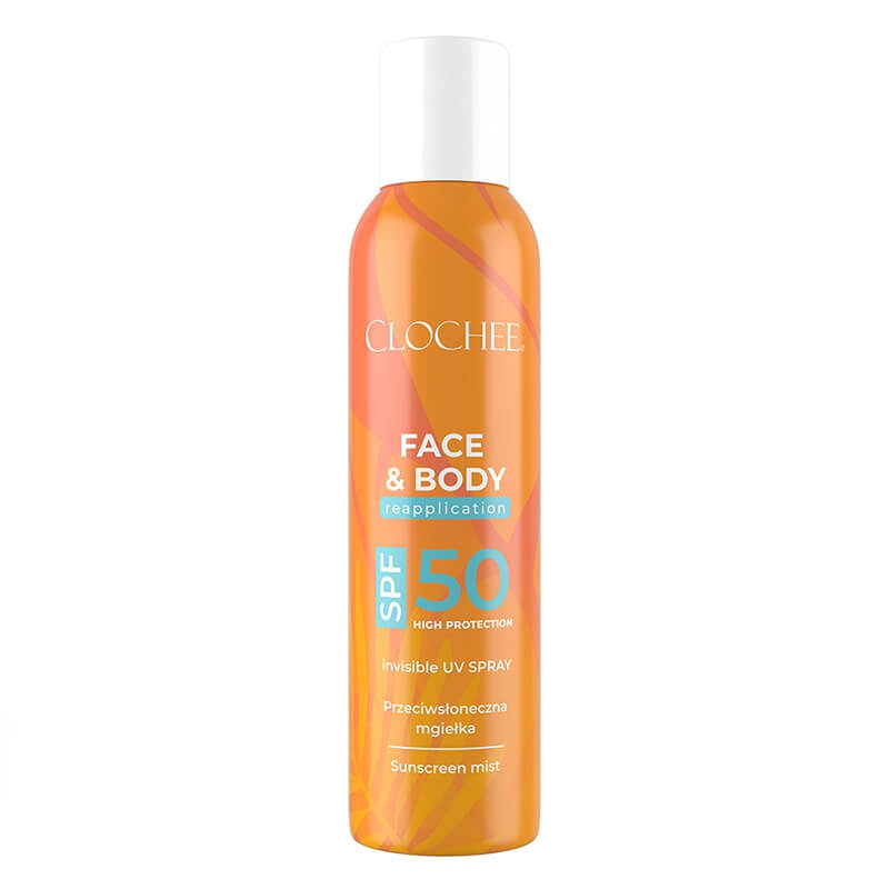 Clochee Invisible Face&amp;Body UV Spray SPF 50 Mgiełka przeciwsłoneczna SPF 50 do twarzy i ciała 150 ml