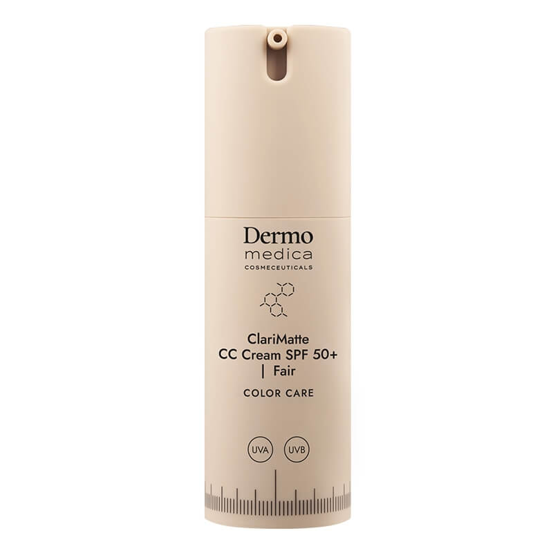 Dermomedica ClariMatte CC Cream SPF 50+ Matujący, koloryzujący krem korygujący z wysoką ochroną UVA/UVB (kolor Fair) 23 ml