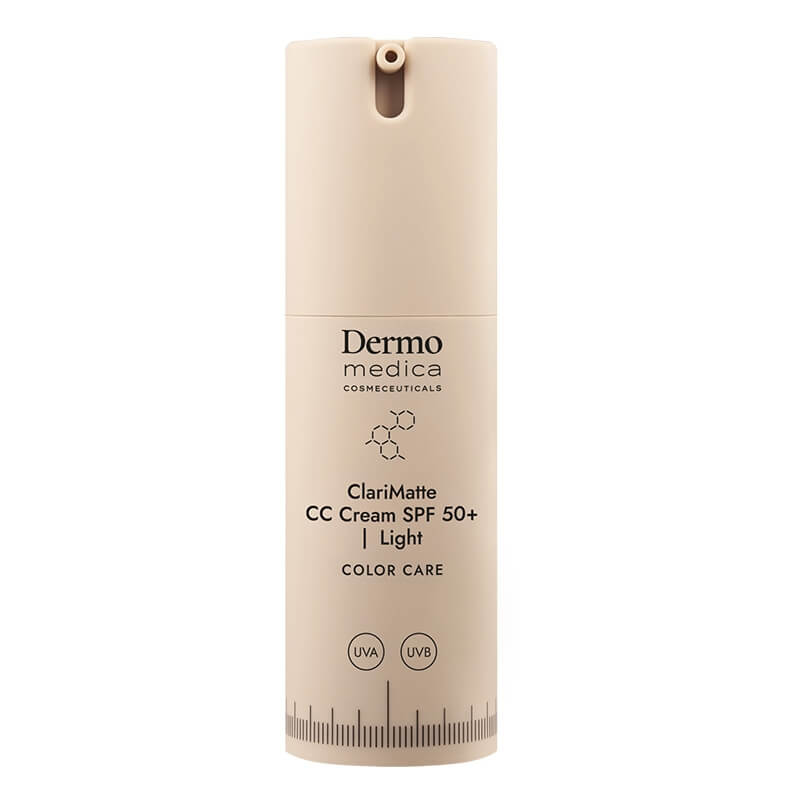 Dermomedica ClariMatte CC Cream SPF 50+ Matujący, koloryzujący krem korygujący z wysoką ochroną UVA/UVB (kolor Light) 23 ml