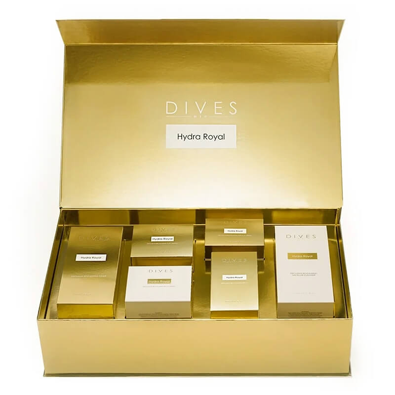 DIVES MED Hydra Royal Exclusive Revitalizing Set ZESTAW Płyn micelarny 250 ml + Esencja tonizująca 250 ml + Serum przeciwstarzeniowe 30 ml + Krem wokół oczu i ust 25 ml + Krem 50 ml + Krem 50 ml