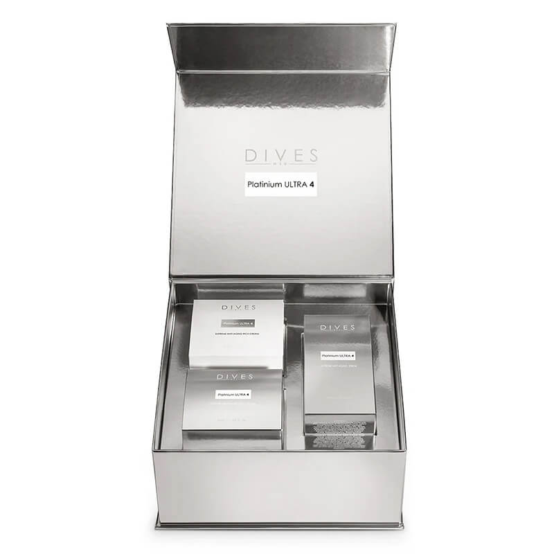 DIVES MED Platinium Ultra 4 Supreme Anti-Aging Small Set ZESTAW Ujędrniające serum 30 ml + Krem przeciwzmarszczkowy o lekkiej konsystencji 50 ml + Krem o bogatej konsystencji 50 ml
