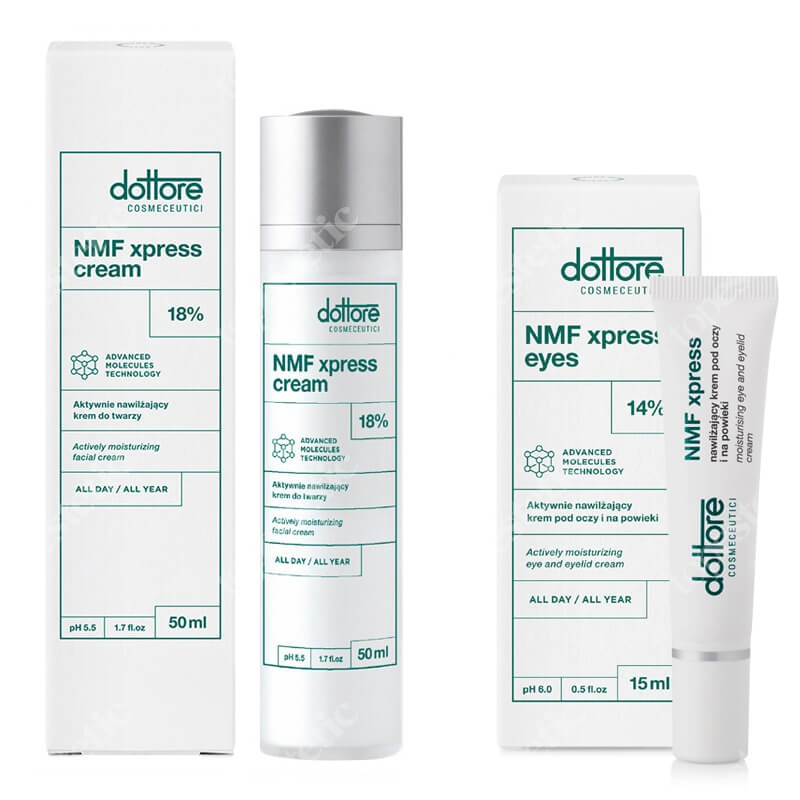 Dottore Kuracja Nawilżająca ZESTAW Nawilżający krem do twarzy 50 ml + Aktywnie nawilżający krem pod oczy 15 ml