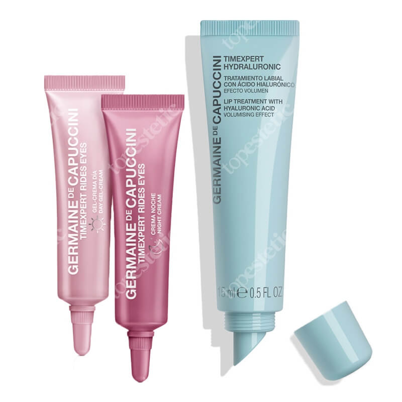 Germaine de Capuccini Lip and Eye Day and Night Care ZESTAW Żel do ust dodający objętości 15 ml + Kompleksowa pielęgnacja przeciwzmarszczkowa okolic oczu na dzień i na noc 2 x 10 ml