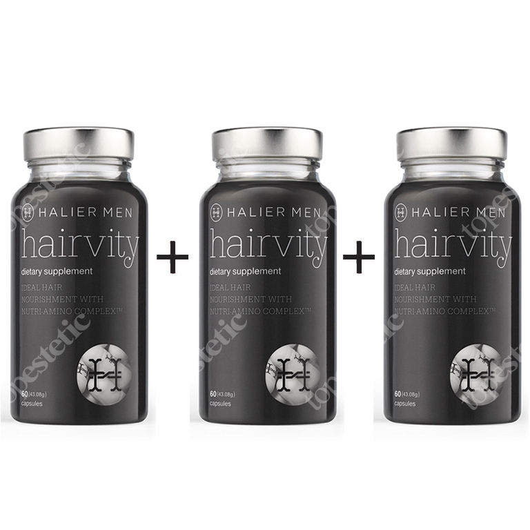 Halier Hairvity Dietary Supplement Men Set ZESTAW Suplement diety do włosów dla mężczyzn 3x60 kaps.