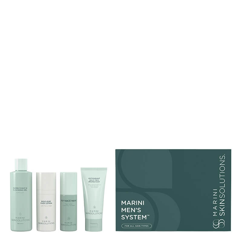Marini SkinSolutions Men's System™ ZESTAW dla mężczyzn. Żel 178 ml + Lotion 30 ml + Lotion 30 ml + Krem SPF30 57 g