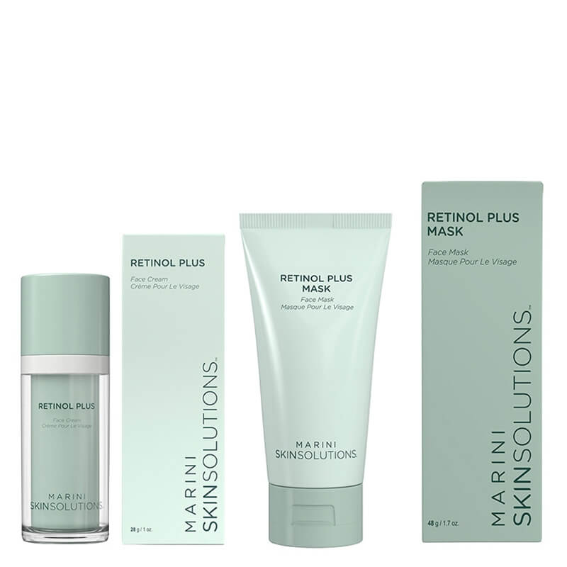Marini SkinSolutions Retinol Set ZESTAW Przeciwstarzeniowy krem z retinolem 28 g + Maska z retinolem 34,5 g