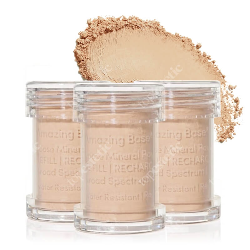 Jane Iredale Amazing Base Refillable Brush SPF 20 Refill Sypki puder mineralny (kolor Light Beige), wkład 3 x 2,5 g