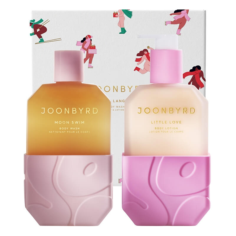 Joonbyrd Body Language ZESTAW Nawilżający żel pod prysznic o nutach zapachowych wanilii, syropu klonowego, karmelu i kawy 350 ml + Balsam do ciała 300 ml
