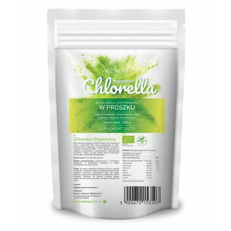 Kenay Chlorella Organiczna Suplement diety w proszku 200 g