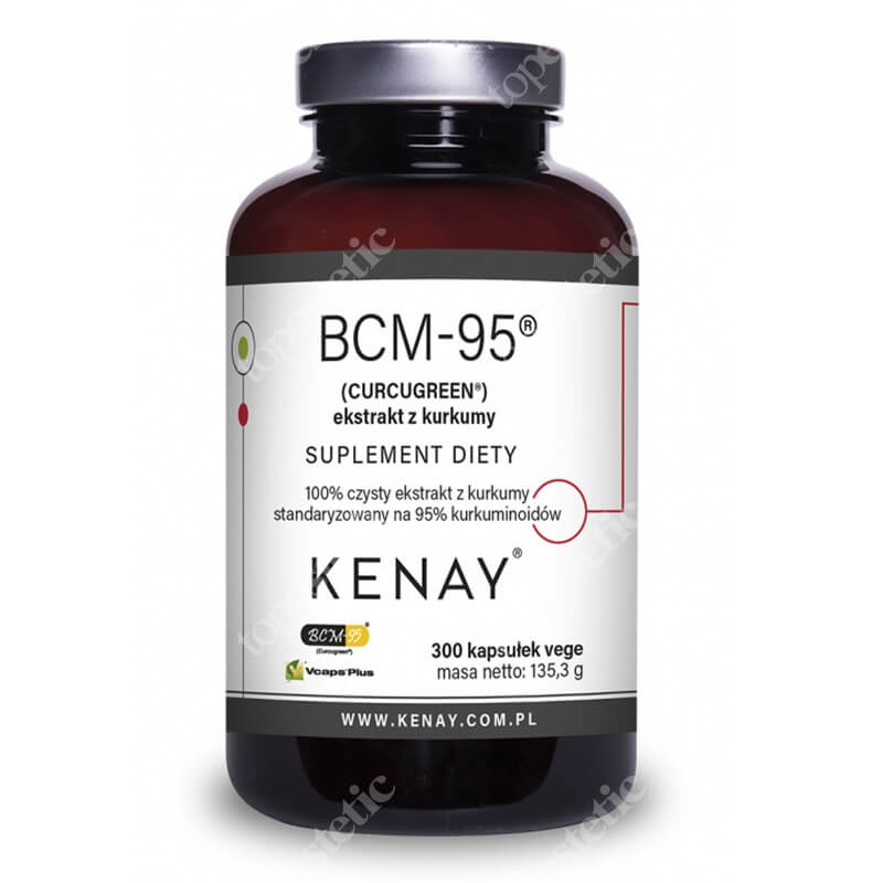 Kenay Kurkuma BCM-95 Curcugreen Czysty ekstrakt z kurkumy 300 kapsułek