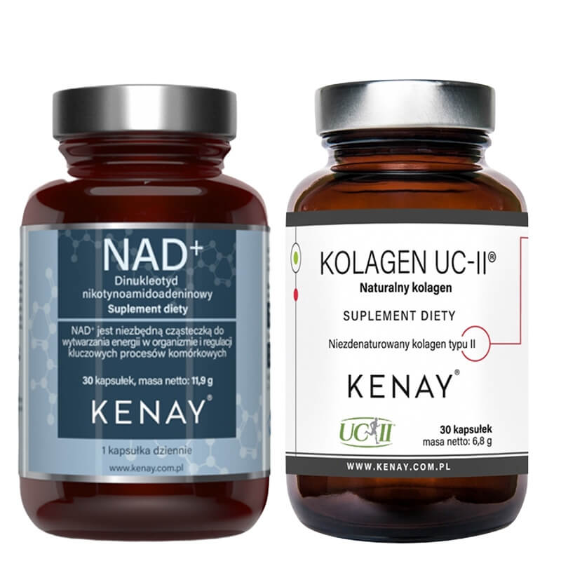 Kenay NAD+ + Kolagen UC-II ZESTAW Suplement diety 30 kaps. + Naturalny kolagen suplement diety 30 kaps.