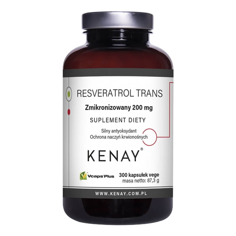 Kenay Resveratrol Trans - Zmikronizowany 200 mg Suplement diety 300 kapsułek