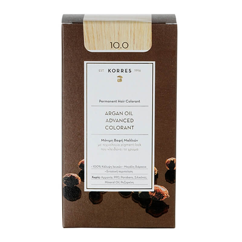 Korres Argan Oil Hair Colorant Farba do włosów (kolor 10.0 Platinium Blonde) 1 szt