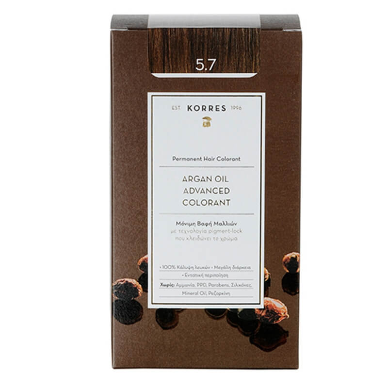 Korres Argan Oil Hair Colorant Farba do włosów (kolor 5.7 Chocolate) 1 szt